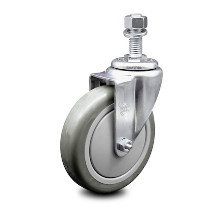Service Caster 5 Inch Gray Polyurethane Wheel Swivel 1/2 Inch Threaded Stem Caster SCC SCC-TS20S514-PPUB-121315